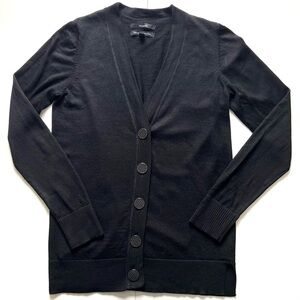 Tahari Women’s Black Cardigan Wool Sweater Size Large